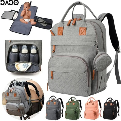 Diaper Bag Backpack with Changing Station & USB Port