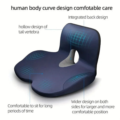 Memory Foam Seat & Lumbar Support Cushion Set – Orthopedic Ergonomic Back Relief