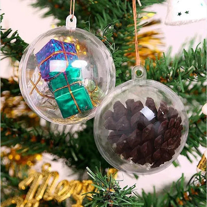Clear Plastic Ball Ornaments Set of 10 – Fillable Christmas Baubles