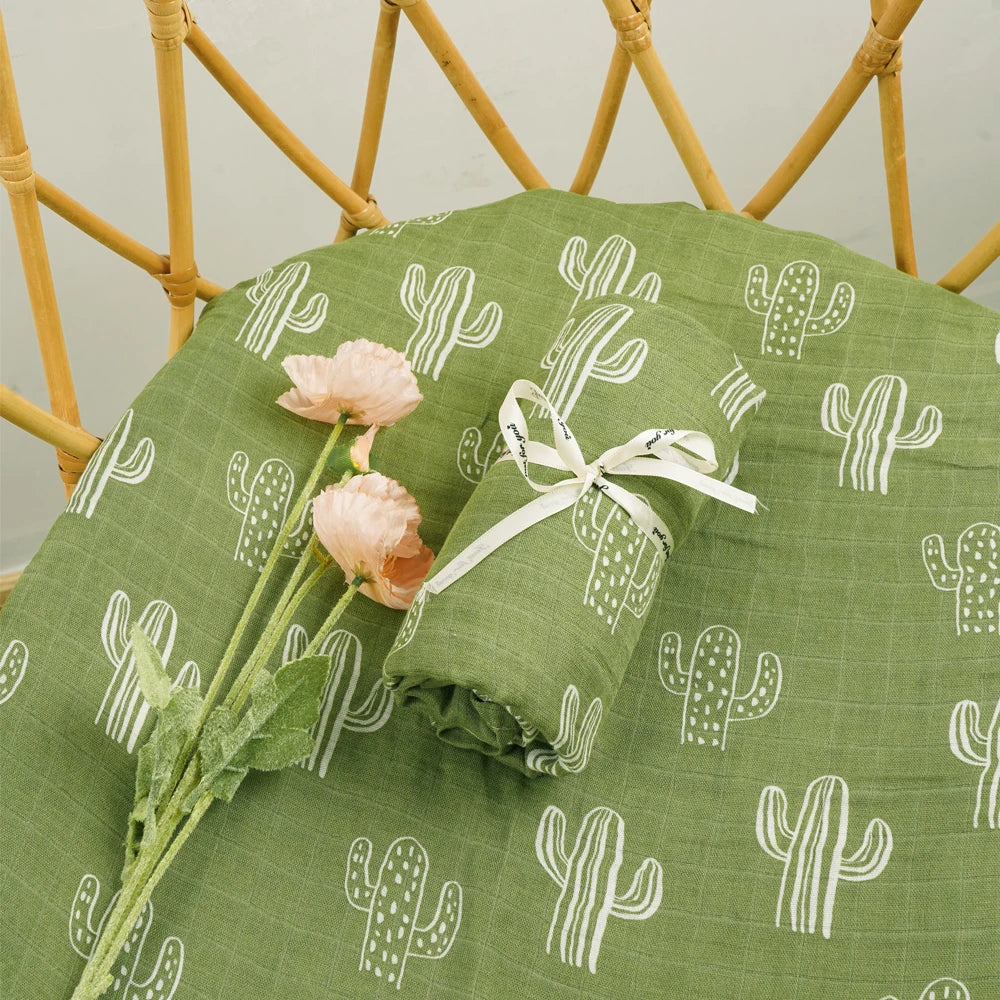 Baby Muslin Swaddle Blanket – Soft Bamboo Cotton, 47x43in, 22 Prints