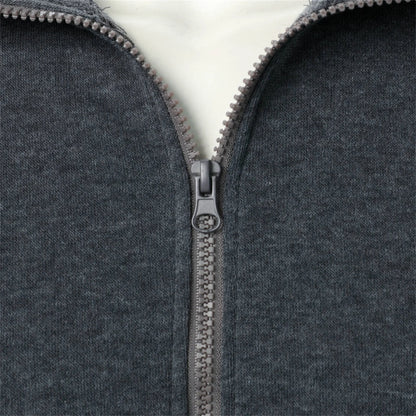 Men's Zip-Up Stand Collar Jacket – Casual Sports Solid Color Coat