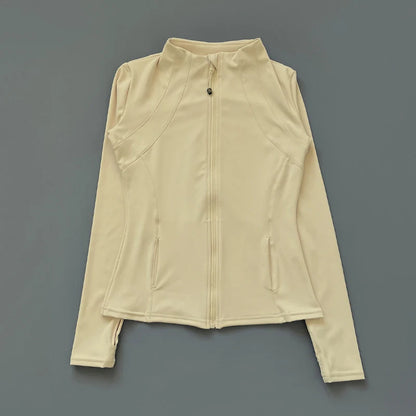 Women's Zip-Up Athletic Jacket – Slim Fit Running Sports Coat