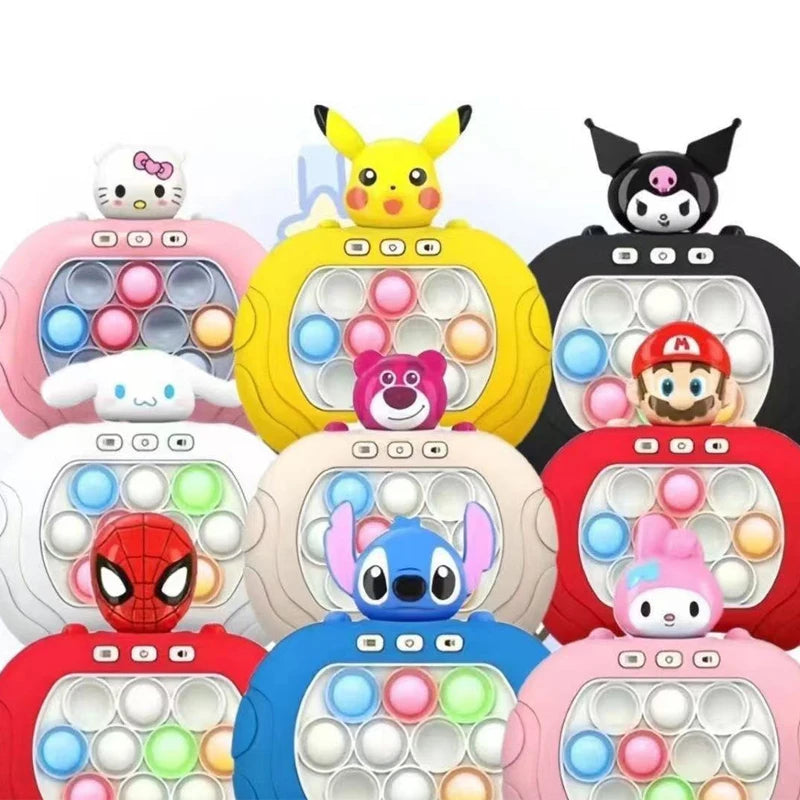 Quick Push Pop It Game Console – Cartoon Character Light & Sound