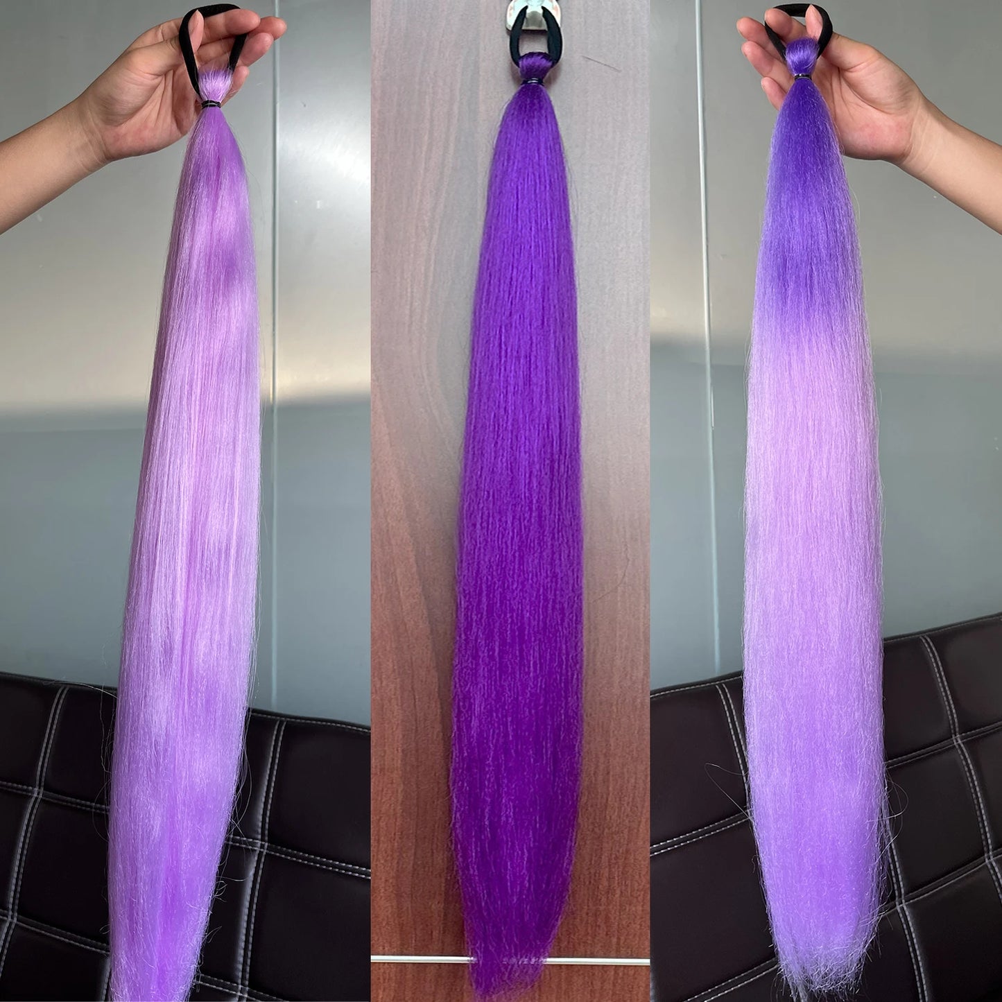 28-Inch Synthetic Braiding Ponytail Hair Extension with Rubber Band