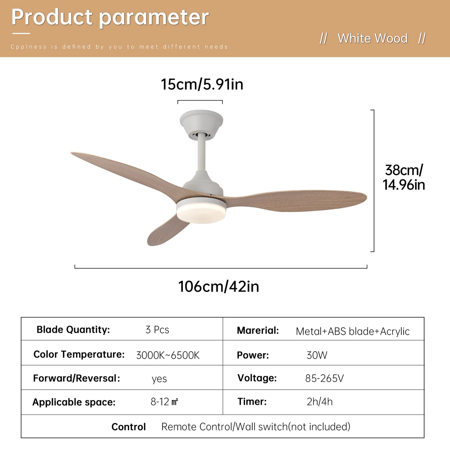 Ceiling Fan with Light – Low Profile Remote Control Fan, 25–52 Inch