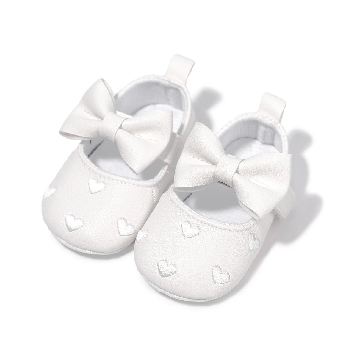 Baby Girl Bow-Knot First Walker Shoes – Soft Sole Heart Flats