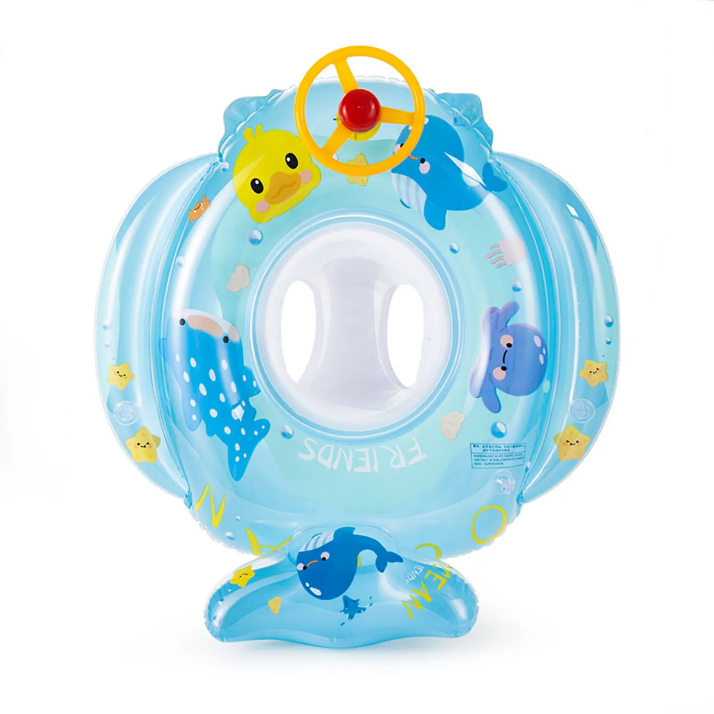Baby Swim Ring Inflatable Seat Float with Ocean Friends Print