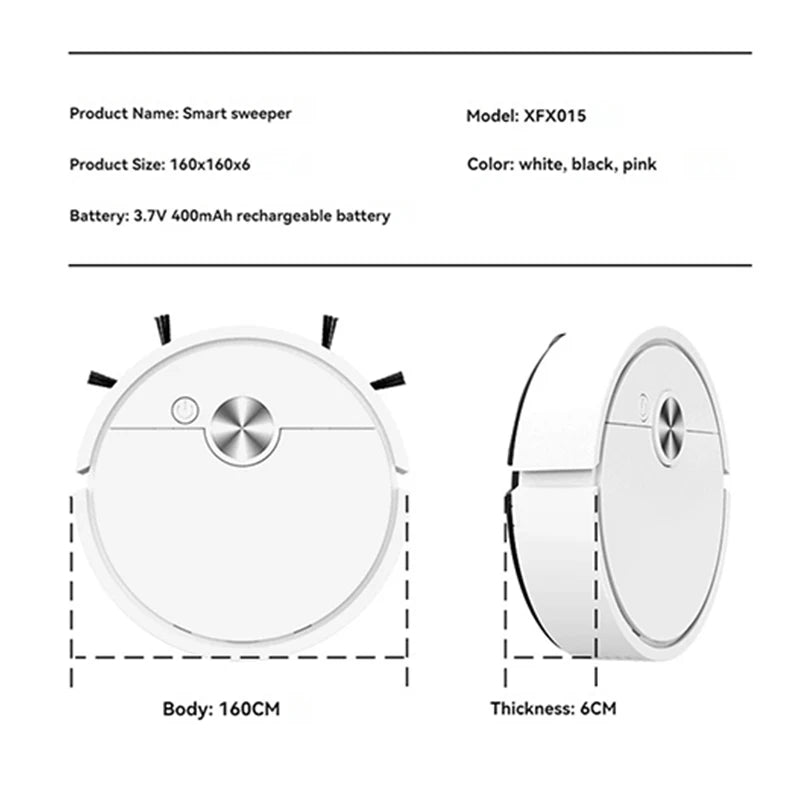 Smart Automatic Robot Vacuum with Sweeping and Mopping