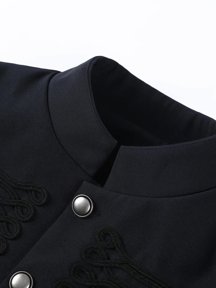 Women's Vintage Napoleon Short Jacket – Slim Stand Collar Coat