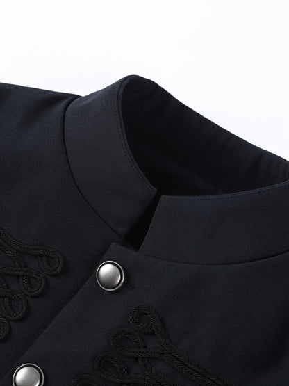 Women's Vintage Napoleon Short Jacket – Slim Stand Collar Coat