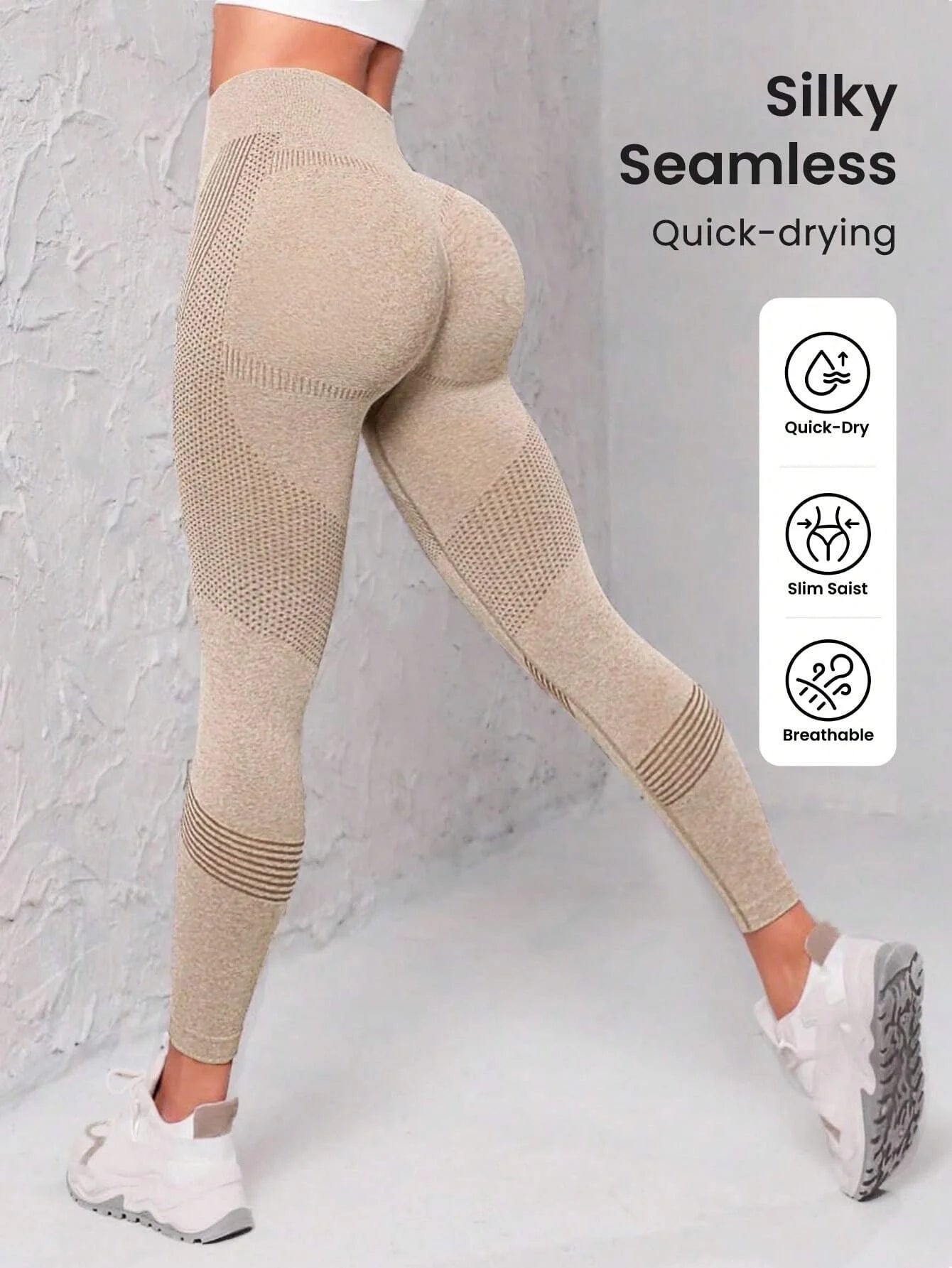 Seamless Wide Waistband Sports Leggings for Women – Yoga & Gym