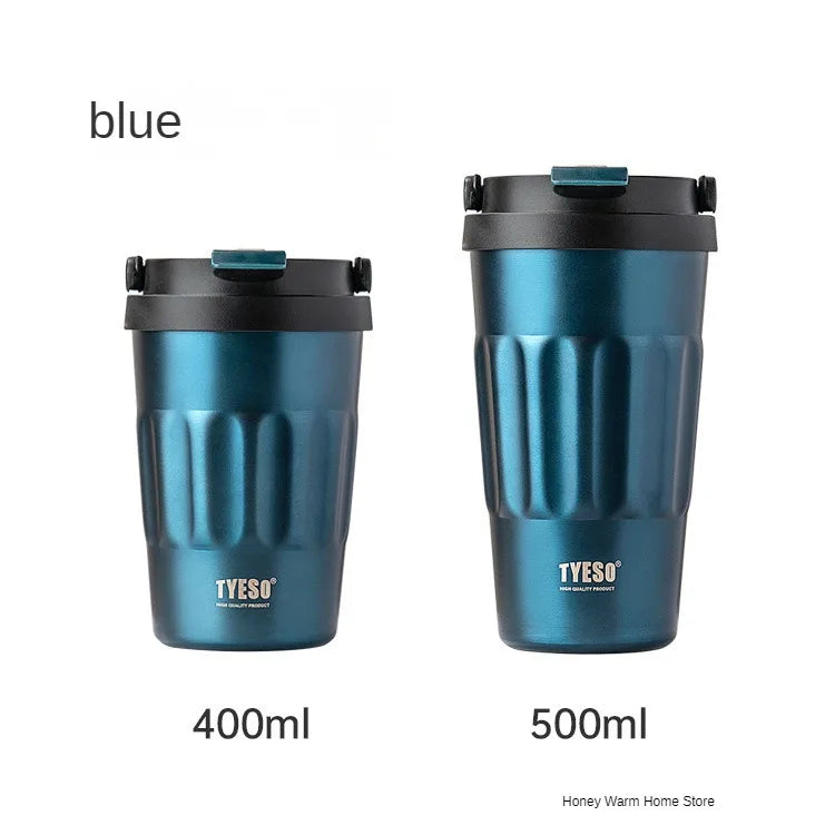 TYESO Insulated Coffee Tumbler – Stainless Steel Vacuum Flask 400ml & 500ml