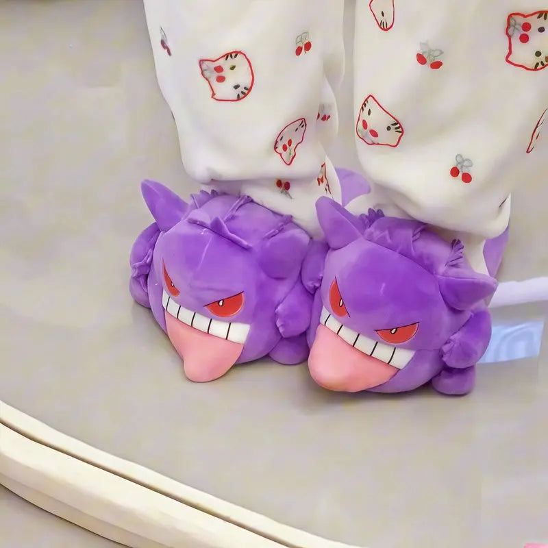 Gengar Tongue Out Cozy Winter Slippers