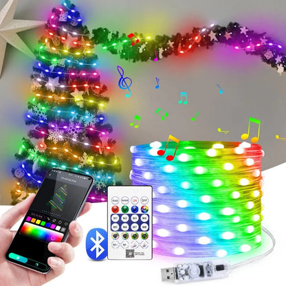 RGBIC Bluetooth LED Fairy String Lights USB – App & Remote, 5m–20m