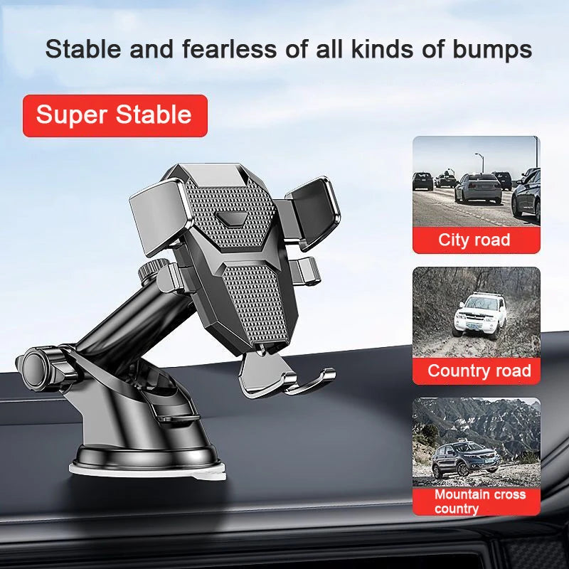 Car Phone Holder 360° Rotation – Vent & Suction Cup Mount