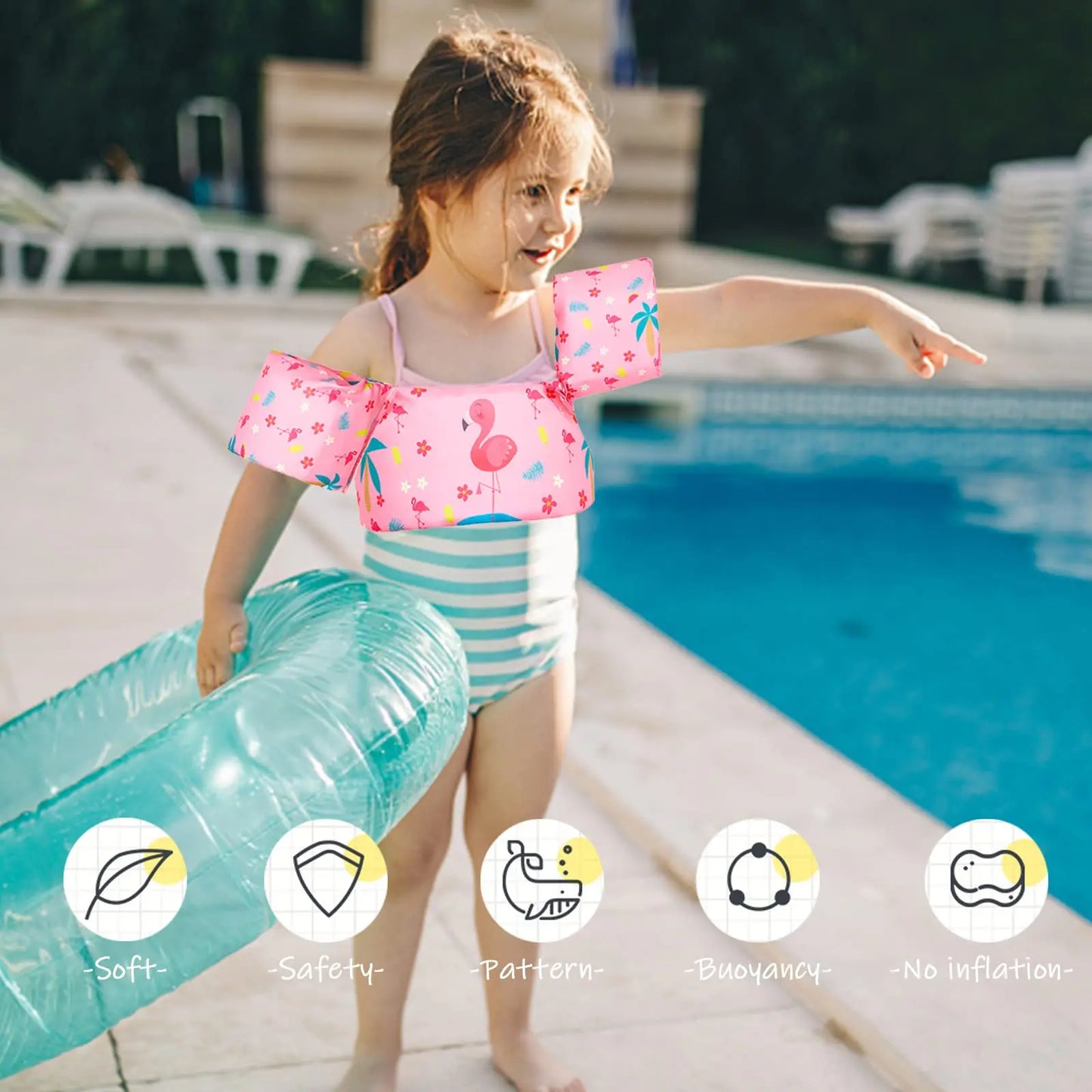 Kids Foam Swim Arm Floaties Buoyancy Armbands Baby Pool Swimming Aid