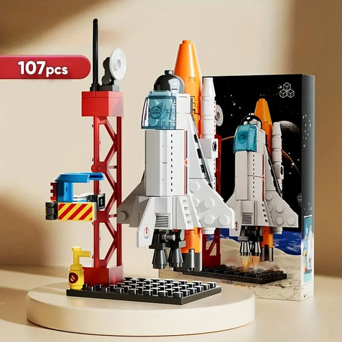 Space Rocket Building Blocks Set – 130pcs STEM 3D Assembly Model Toy