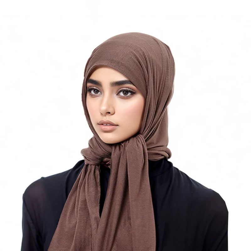 Cotton Triangle Hijab Scarf with Bow Detail – Muslim Women's Wrap