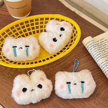Cute Plush Animal Keychain Pendant – Fluffy Bunny & Bear Bag Charm