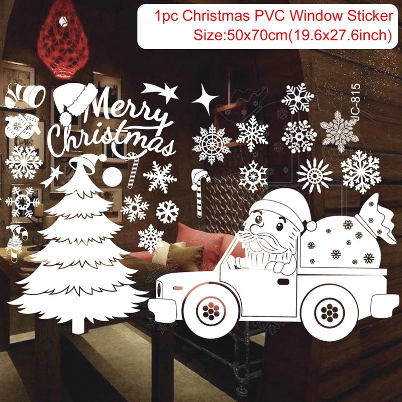 Christmas Wall & Window Sticker – PVC Holiday Decal for Home & Kids Room