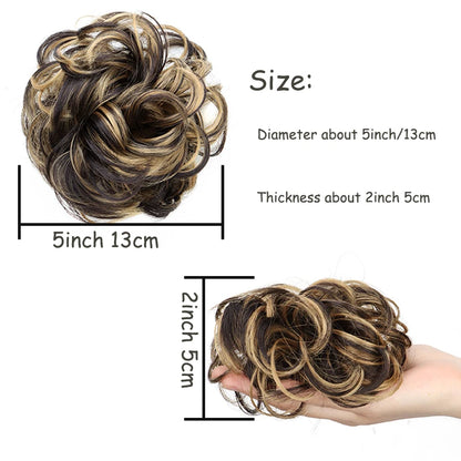 Messy Bun Hair Piece – Synthetic Chignon Donut Updo with Elastic Band