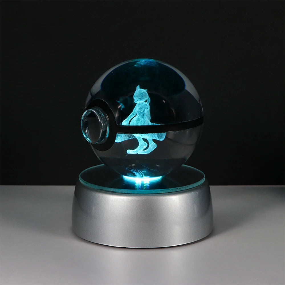 Pokémon Pikachu and Charizard 3D Crystal Poké Ball with LED Base