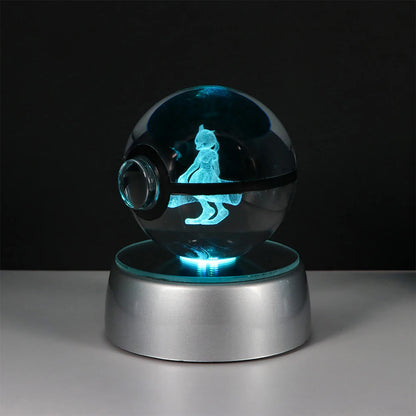 Pokémon Pikachu and Charizard 3D Crystal Poké Ball with LED Base