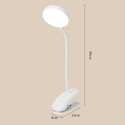 LED Clip-On Desk Lamp – USB Rechargeable Touch Dimming Study Light