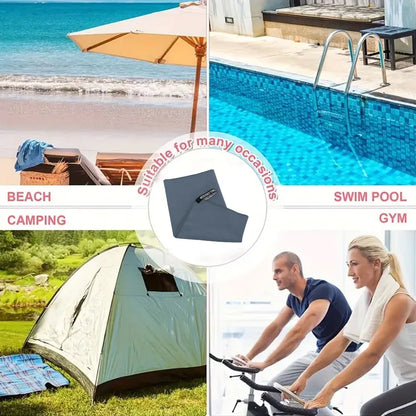 Microfiber Sports Towel with Mesh Bag – Quick Dry, Sand Free