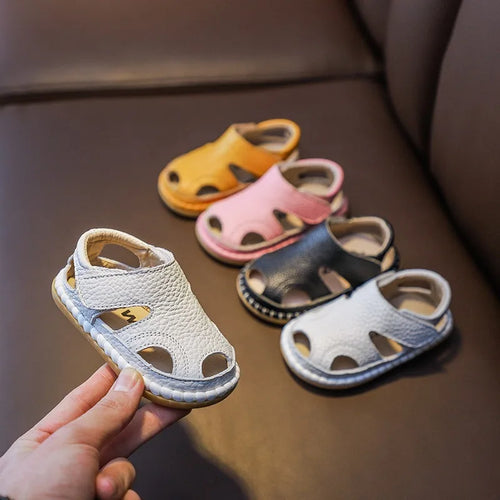 Toddler Genuine Leather Sandals – Soft Sole Boys Girls Summer Shoes