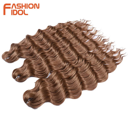 Deep Wave Braiding Hair Extensions 24 Inch – Synthetic Water Wave Crochet Hair