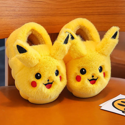 Pikachu Kids Plush Slippers – Soft Sole Non-Slip Warm