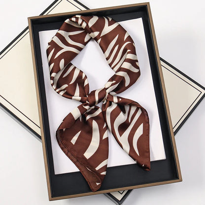 Silk Feel Square Scarf for Women – Satin Hair Wrap & Foulard Shawl
