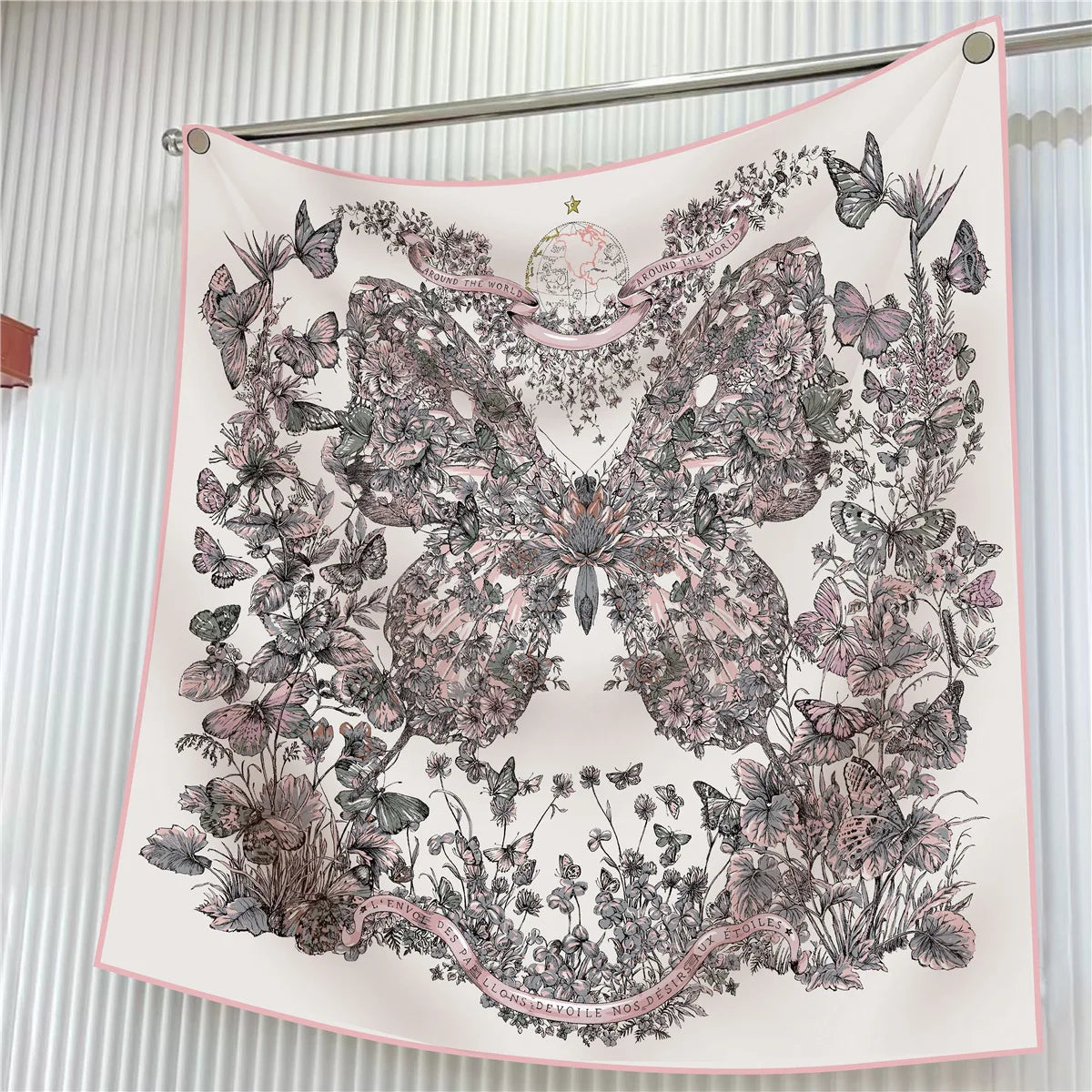 Luxury Silk Square Scarf Women Floral Paisley Print 90cm