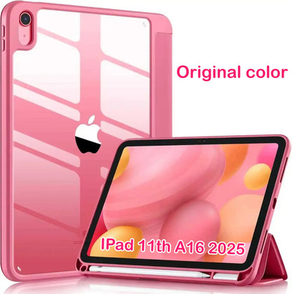 iPad Clear Back Case with Pencil Holder & Stand