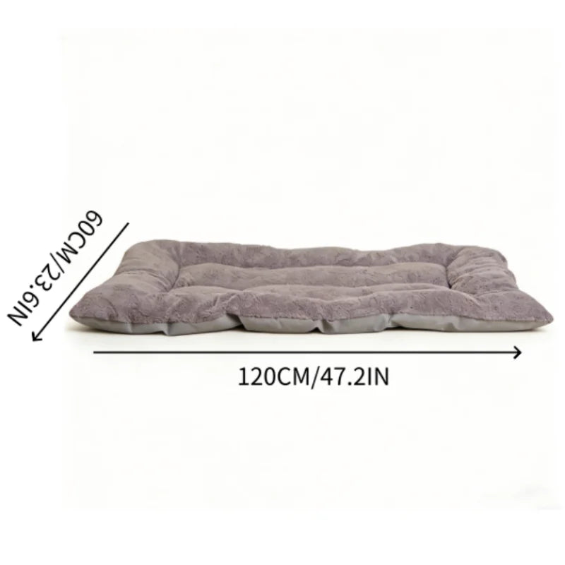 Plush Dog Bed Mat – Thickened Soft Polyester Crate Pad, S/M/L
