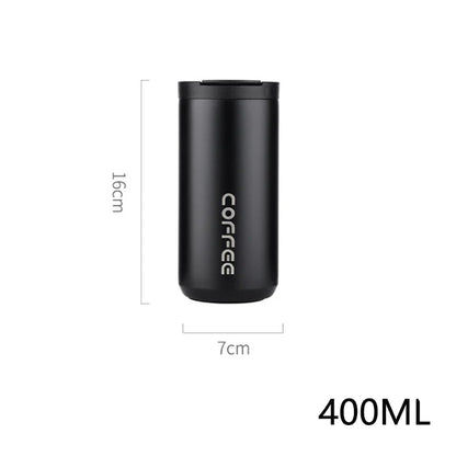 Stainless Steel Vacuum Thermos Coffee Mug 400ml – Leakproof Travel Cup
