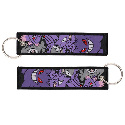 Anime Embroidered Keychain - Cute Cartoon Jet Tag Key Ring