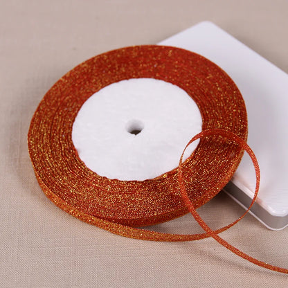 Glitter Satin Ribbon 6mm x 25 Yards – Wedding, Party & Gift Wrapping