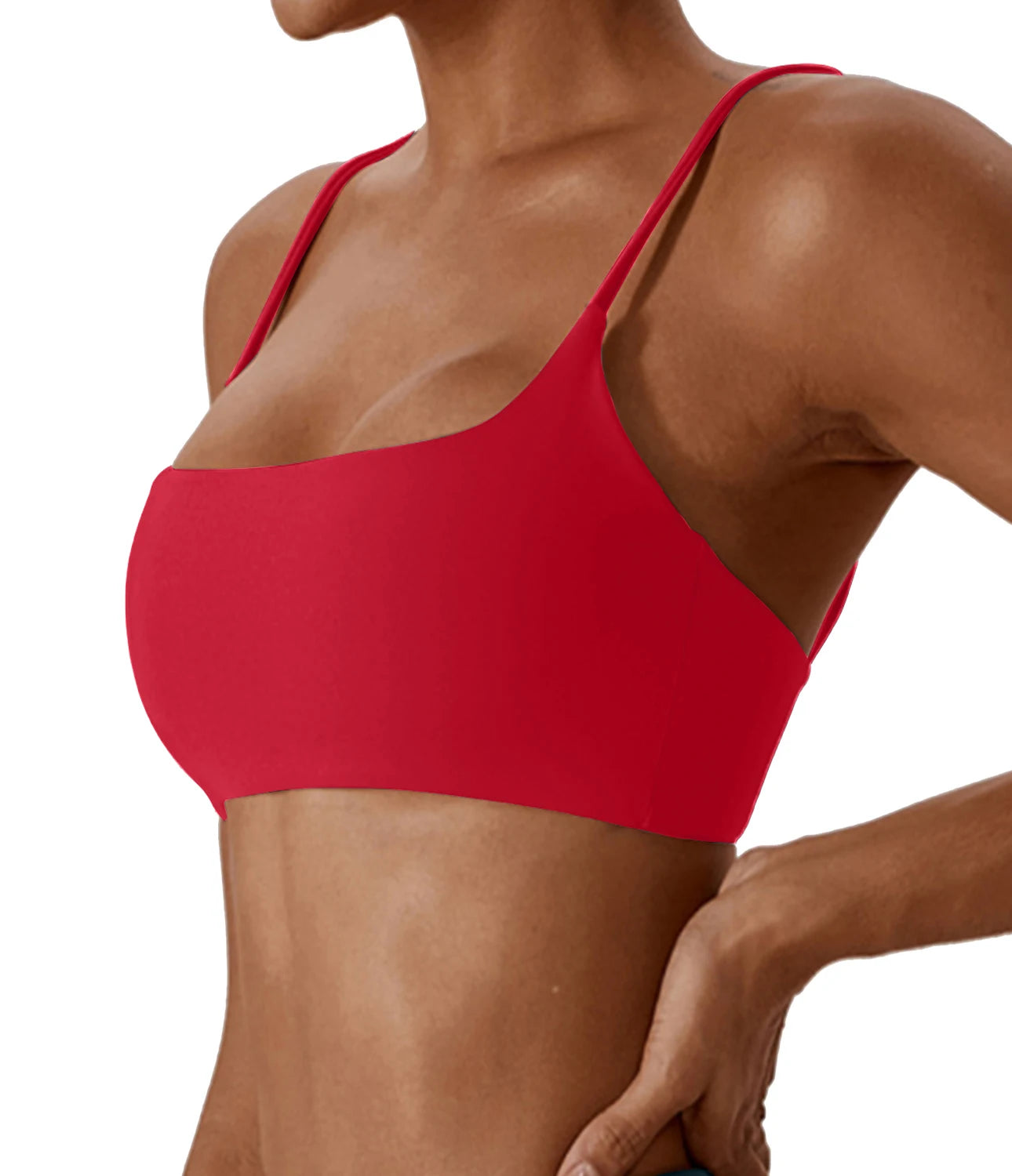 Women's Sports Bra – Nylon Cross Back with Removable Pads