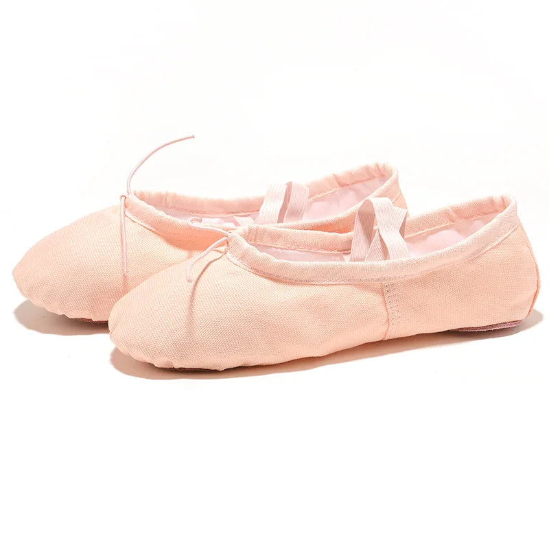 Canvas Ballet Slippers for Girls & Women – Soft Sole Dance Shoes