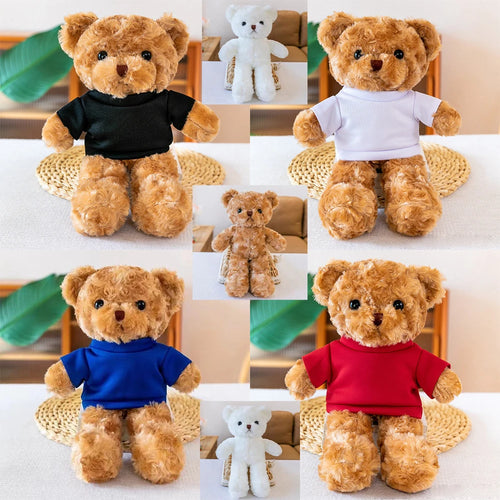 Dressed Teddy Bear Plush Toy 7.9in – Cute Soft Stuffed Animal Gift in 6 Styles