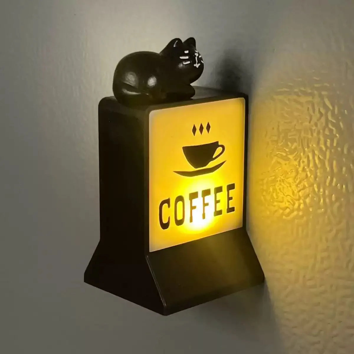 Retro Mini LED Light Sign with Cat Figurine | Home Decor