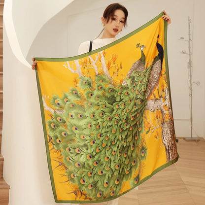 Silk-Feel Square Scarf for Women – Vintage Paisley Print Shawl & Head Wrap