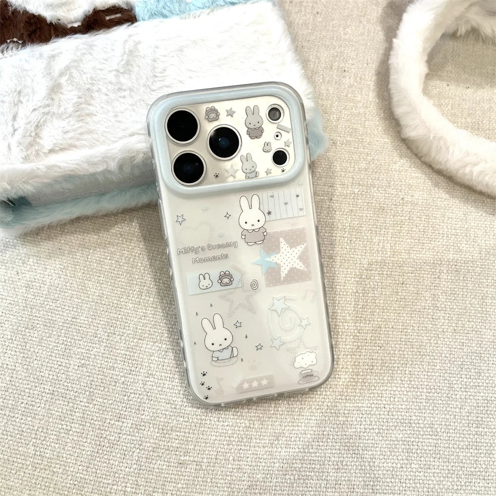 Cute Star Line Rabbit iPhone Case