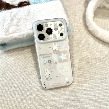Cute Star Line Rabbit iPhone Case