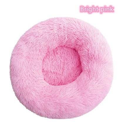 Calming Donut Cat Bed – Super Soft Plush Washable Pet Sleeping Cushion