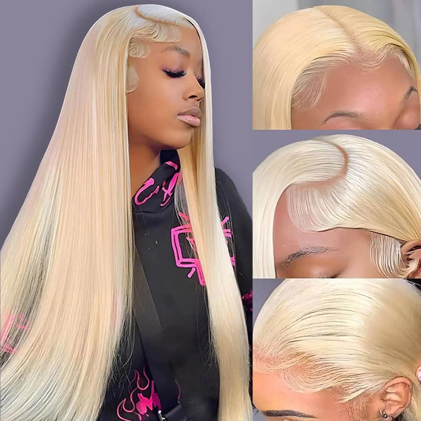 Straight Lace Front Wig Human Hair 13x4 180%-250% Density Pre-Plucked