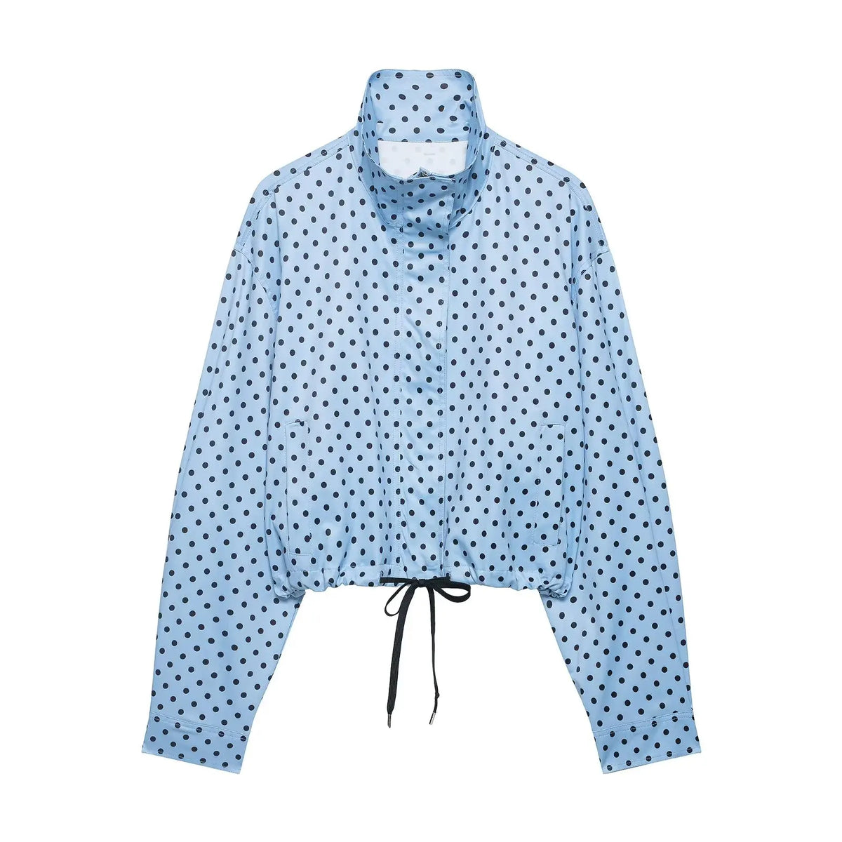 Women's Polka Dot Turtleneck Jacket & Shorts Set – Casual Autumn Outfit