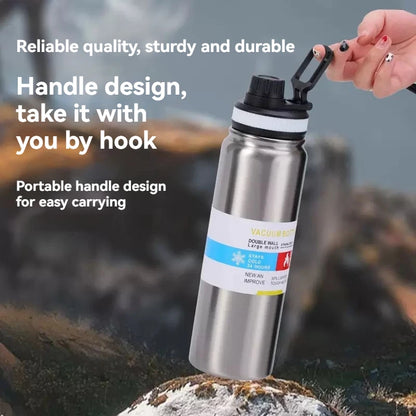 Stainless Steel Vacuum Thermos Bottle – Keeps Cold 24H, Hot 8H